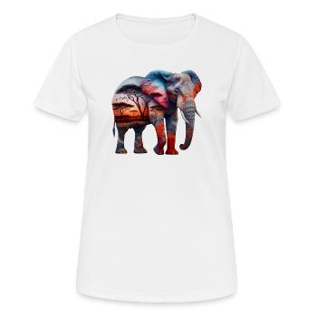 Éléphant - T-shirt respirant Femme - blanc - Devant - AI Model Female 172 dark (172cm)