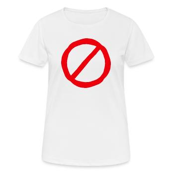 Prohibition sign comic style - Women's Breathable T-Shirt - white - Front - AI Model Female 172 dark (172cm)