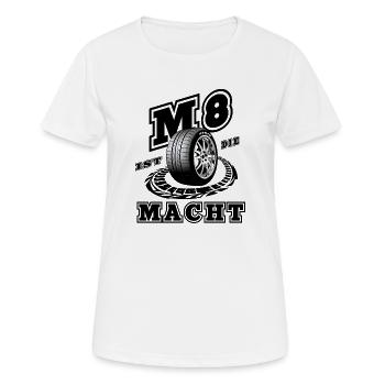 Puissance M8 - T-shirt respirant Femme - blanc - Devant - AI Model Female 172 dark (172cm)