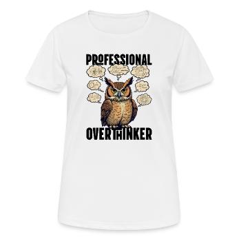 Professional Overthinker – Owl with Thought Bubbles - Women's Breathable T-Shirt - white - Front - AI Model Female 172 dark (172cm)