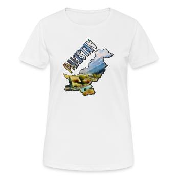 Aquarell Landkarte Pakistan - Frauen T-Shirt atmungsaktiv - Weiß - Vorne - AI Model Female 172 dark (172cm)