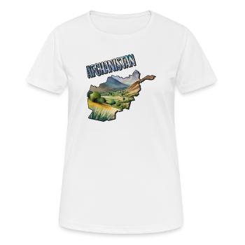 Aquarell Landkarte Afghanistan - Frauen T-Shirt atmungsaktiv - Weiß - Vorne - AI Model Female 172 dark (172cm)