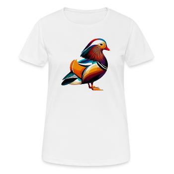 Canard mandarin - T-shirt respirant Femme - blanc - Devant - AI Model Female 172 dark (172cm)