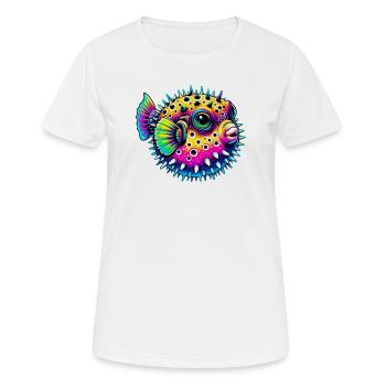 Kugelfisch - Frauen T-Shirt atmungsaktiv - Weiß - Vorne - AI Model Female 172 dark (172cm)