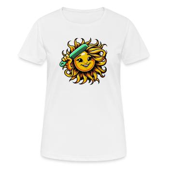 Sonne - Frauen T-Shirt atmungsaktiv - Weiß - Vorne - AI Model Female 172 dark (172cm)