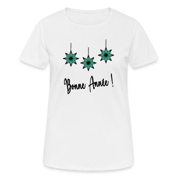 HAPPY NEW YEAR. NEW YEAR'S EVE. NEW YEAR - Women's Breathable T-Shirt - white - Front - AI Model Female 172 dark (172cm)
