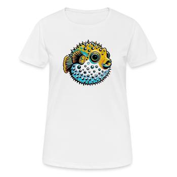Kugelfisch - Frauen T-Shirt atmungsaktiv - Weiß - Vorne - AI Model Female 172 dark (172cm)