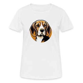 Beagle Hundekopf - Frauen T-Shirt atmungsaktiv - Weiß - Vorne - AI Model Female 172 dark (172cm)