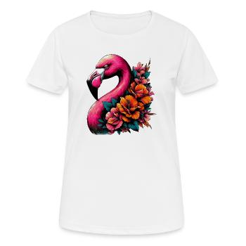 Flamingo - Frauen T-Shirt atmungsaktiv - Weiß - Vorne - AI Model Female 172 dark (172cm)
