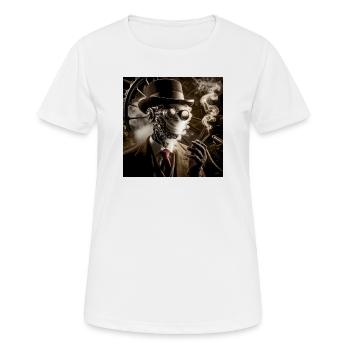 Homme Invisible Steampunk - T-shirt respirant Femme - blanc - Devant - AI Model Female 172 dark (172cm)