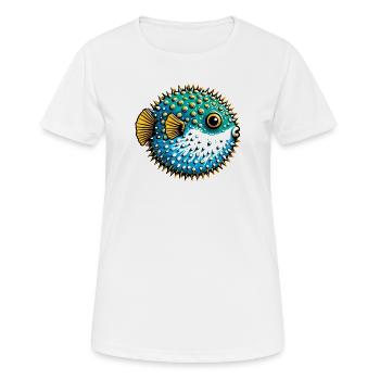 Kugelfisch - Frauen T-Shirt atmungsaktiv - Weiß - Vorne - AI Model Female 172 dark (172cm)
