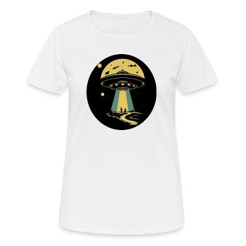 UFO - Frauen T-Shirt atmungsaktiv - Weiß - Vorne - AI Model Female 172 dark (172cm)
