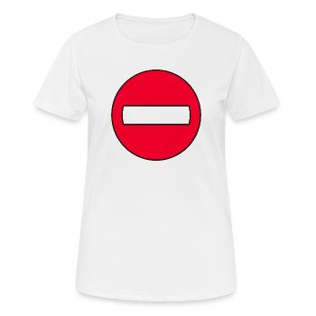Icône Pas de Passage Rouge - T-shirt respirant Femme - blanc - Devant - AI Model Female 172 dark (172cm)