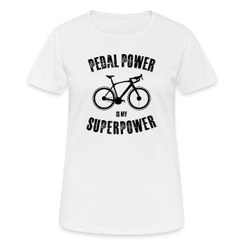 La puissance de la pédale est mon superpouvoir - T-shirt respirant Femme - blanc - Devant - AI Model Female 172 dark (172cm)