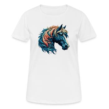 Pferd - Frauen T-Shirt atmungsaktiv - Weiß - Vorne - AI Model Female 172 dark (172cm)