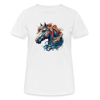 Pferd - Frauen T-Shirt atmungsaktiv - Weiß - Vorne - AI Model Female 172 dark (172cm)