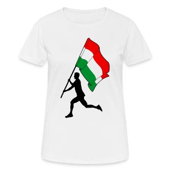 Drapeau Hongrie homme courant - T-shirt respirant Femme - blanc - Devant - AI Model Female 172 dark (172cm)