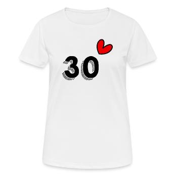 30. 30 YEARS. 30th ANNIVERSARY. 30 YEARS ANNIVERSARY. - Women's Breathable T-Shirt - white - Front - AI Model Female 172 dark (172cm)