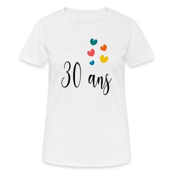 30. 30 YEARS. 30th ANNIVERSARY. 30 YEARS ANNIVERSARY. - Women's Breathable T-Shirt - white - Front - AI Model Female 172 dark (172cm)