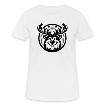Rudolph - Frauen T-Shirt atmungsaktiv - Weiß - Vorne - AI Model Female 172 dark (172cm)