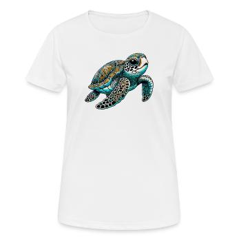 Tortue - T-shirt respirant Femme - blanc - Devant - AI Model Female 172 dark (172cm)