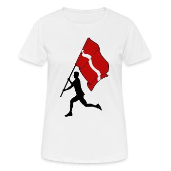 Drapeau Lettonie homme courant - T-shirt respirant Femme - blanc - Devant - AI Model Female 172 dark (172cm)