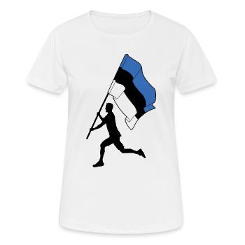 Drapeau Estonie homme courant - T-shirt respirant Femme - blanc - Devant - AI Model Female 172 dark (172cm)