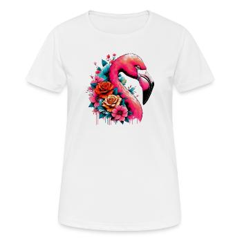 Flamingo - Frauen T-Shirt atmungsaktiv - Weiß - Vorne - AI Model Female 172 dark (172cm)