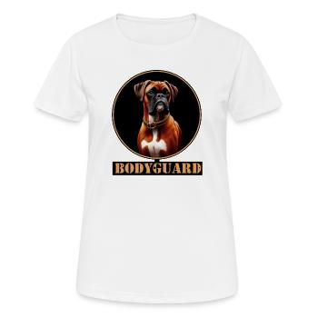 Bodyguard Hundedesign - Boxerhund - Frauen T-Shirt atmungsaktiv - Weiß - Vorne - AI Model Female 172 dark (172cm)