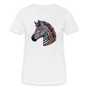 Zèbre - T-shirt respirant Femme - blanc - Devant - AI Model Female 172 dark (172cm)