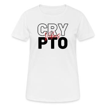 Crypto Vibes - Frauen T-Shirt atmungsaktiv - Weiß - Vorne - AI Model Female 172 dark (172cm)