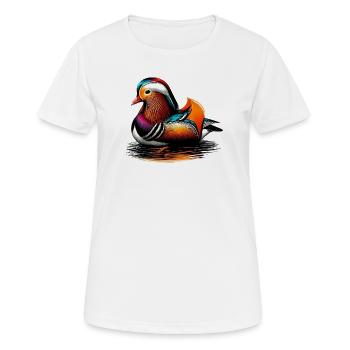 Canard mandarin - T-shirt respirant Femme - blanc - Devant - AI Model Female 172 dark (172cm)