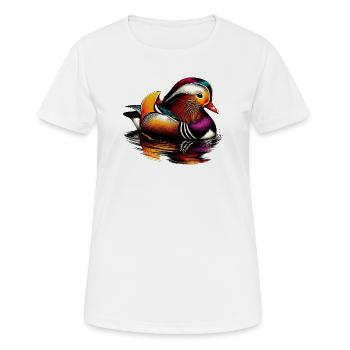 Canard mandarin - T-shirt respirant Femme - blanc - Devant - AI Model Female 172 dark (172cm)