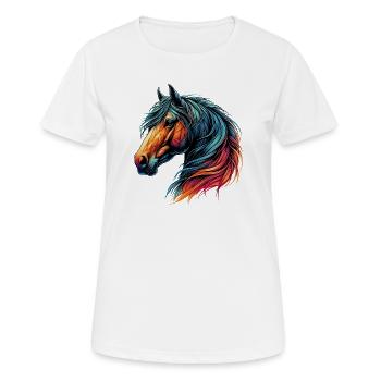 Cheval - T-shirt respirant Femme - blanc - Devant - AI Model Female 172 dark (172cm)