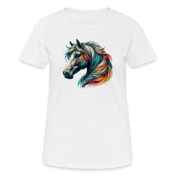 Cheval - T-shirt respirant Femme - blanc - Devant - AI Model Female 172 dark (172cm)