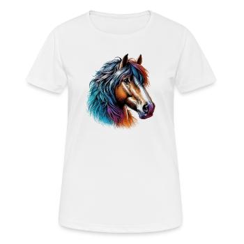 Cheval - T-shirt respirant Femme - blanc - Devant - AI Model Female 172 dark (172cm)