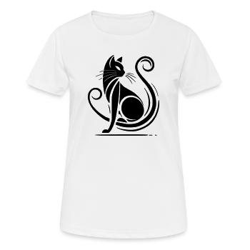 Modern Black Cat - Women's Breathable T-Shirt - white - Front - AI Model Female 172 dark (172cm)