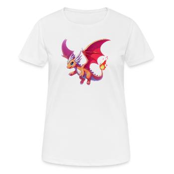 Drache - Frauen T-Shirt atmungsaktiv - Weiß - Vorne - AI Model Female 172 dark (172cm)