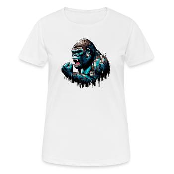 Gorilla - Frauen T-Shirt atmungsaktiv - Weiß - Vorne - AI Model Female 172 dark (172cm)