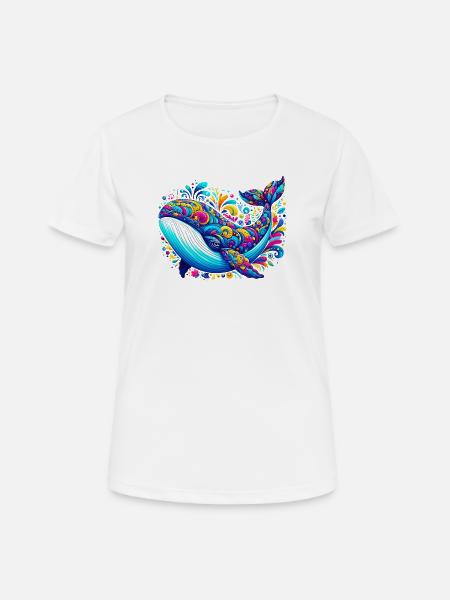 Wal - Frauen T-Shirt atmungsaktiv - Weiß