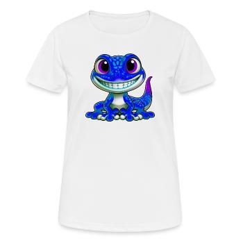 Gecko - Frauen T-Shirt atmungsaktiv - Weiß - Vorne - AI Model Female 172 dark (172cm)