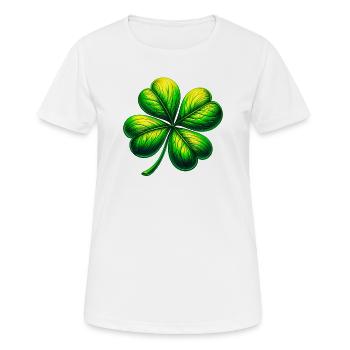 Trèfle à quatre feuilles - T-shirt respirant Femme - blanc - Devant - AI Model Female 172 dark (172cm)