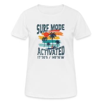 Surf mode activated - Women's Breathable T-Shirt - white - Front - AI Model Female 172 dark (172cm)