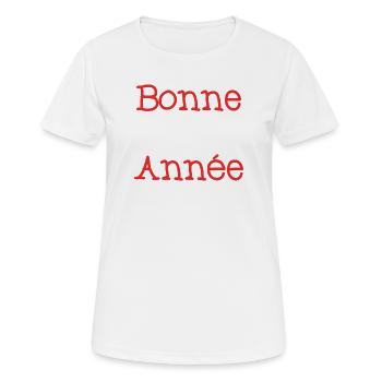 HAPPY NEW YEAR. NEW YEAR'S EVE. NEW YEAR - Women's Breathable T-Shirt - white - Front - AI Model Female 172 dark (172cm)