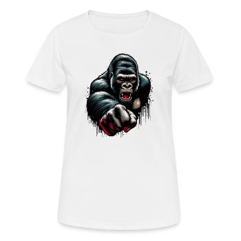 Gorilla - Frauen T-Shirt atmungsaktiv - Weiß - Vorne - AI Model Female 172 dark (172cm)