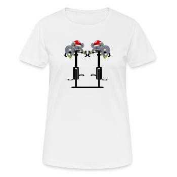 WEIHNACHTSGESCHENKE FAHRRADFAHREN RADSPORT - Frauen T-Shirt atmungsaktiv - Weiß - Vorne - AI Model Female 172 dark (172cm)