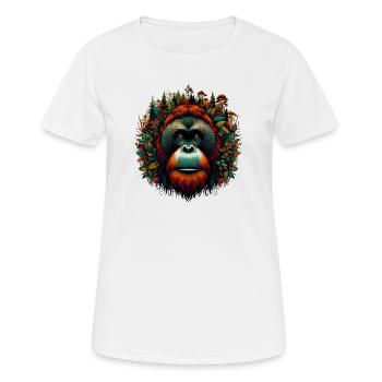 Orang-outan Singe Orang-outan - T-shirt respirant Femme - blanc - Devant - AI Model Female 172 dark (172cm)