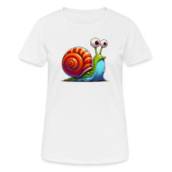 Schnecke - Frauen T-Shirt atmungsaktiv - Weiß - Vorne - AI Model Female 172 dark (172cm)