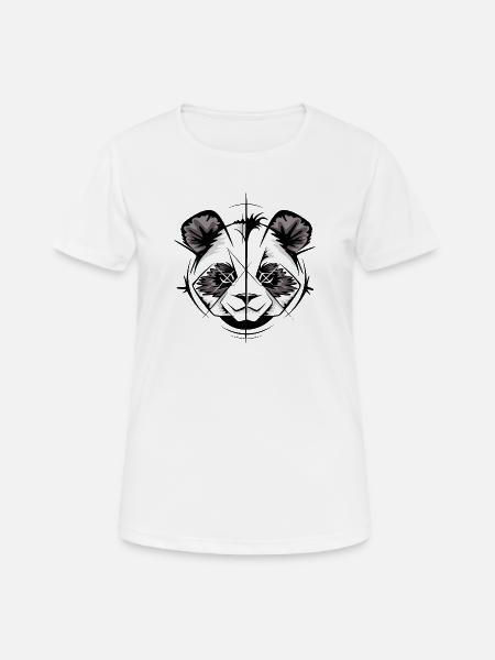Panda Zeichnung Tattoo Skizze comic cartoon Koala - Frauen T-Shirt atmungsaktiv - Weiß