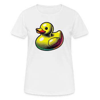 Ente Ente Ente Ente Ente - Frauen T-Shirt atmungsaktiv - Weiß - Vorne - AI Model Female 172 dark (172cm)